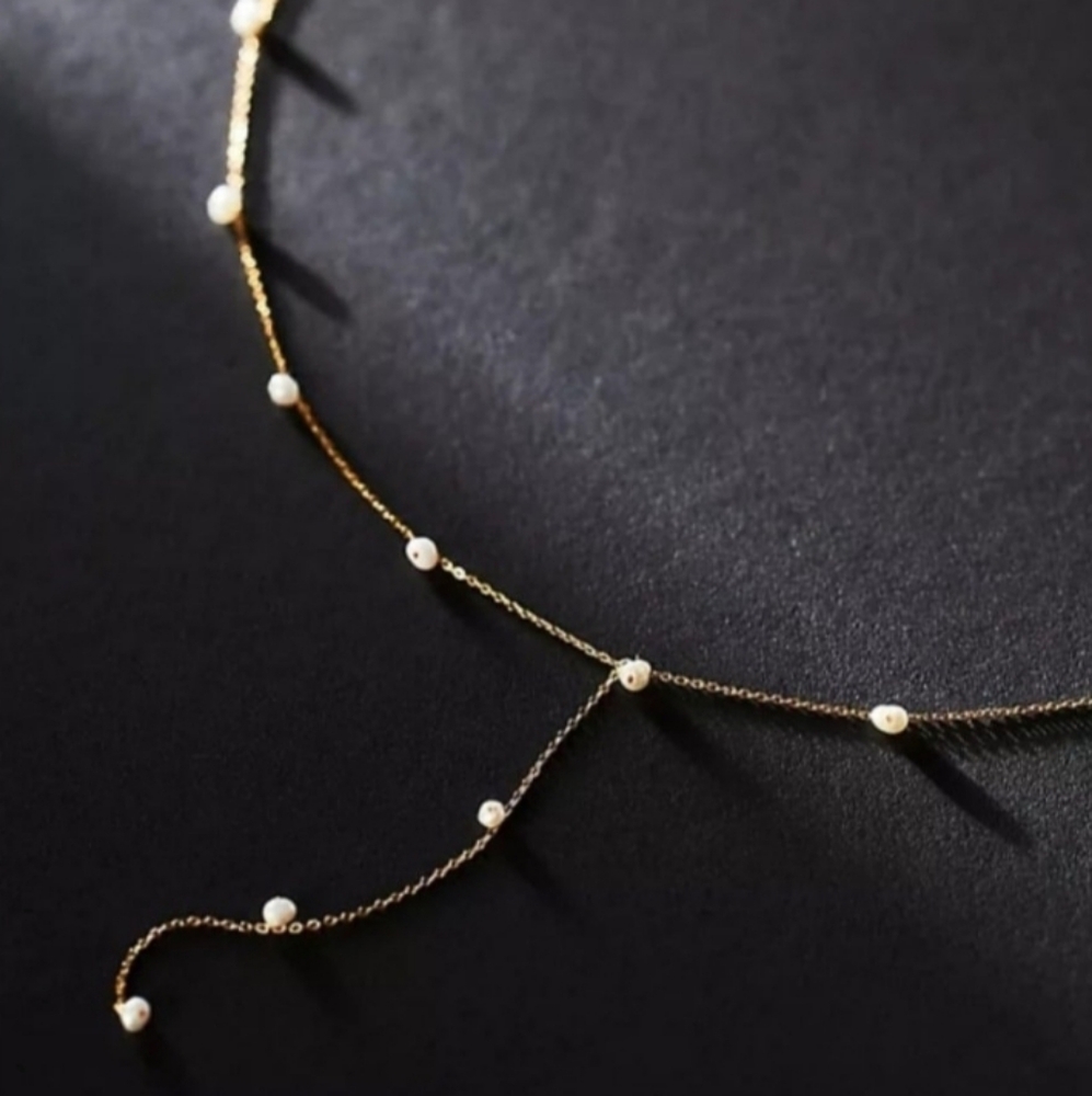 Anthropologie Mini Pearl Drop Necklace